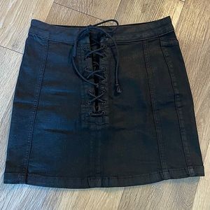 BDG lace-up black denim skirt NWOT - S
